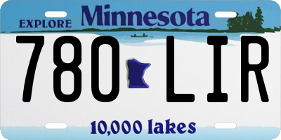 MN license plate 780LIR