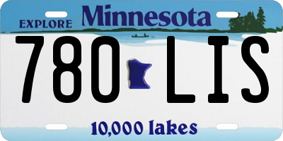 MN license plate 780LIS