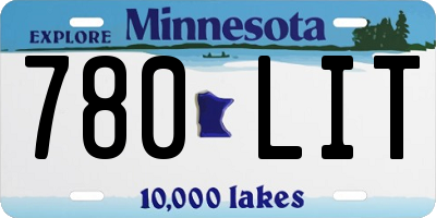MN license plate 780LIT