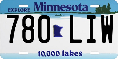 MN license plate 780LIW