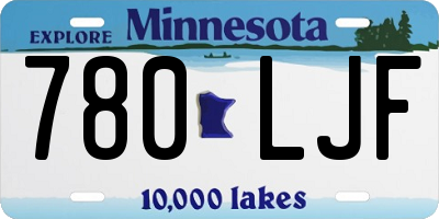 MN license plate 780LJF