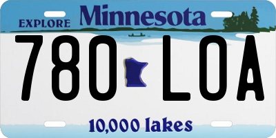 MN license plate 780LOA