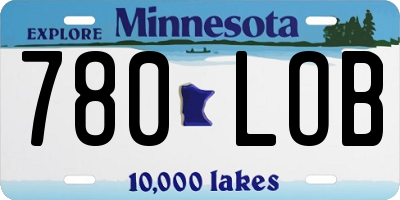 MN license plate 780LOB