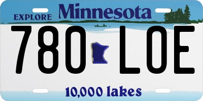 MN license plate 780LOE