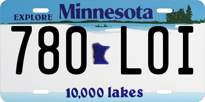 MN license plate 780LOI