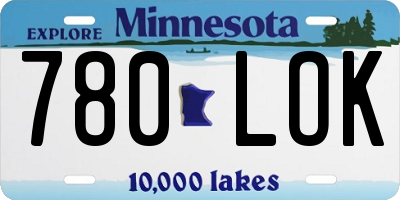 MN license plate 780LOK
