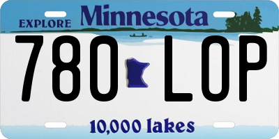 MN license plate 780LOP