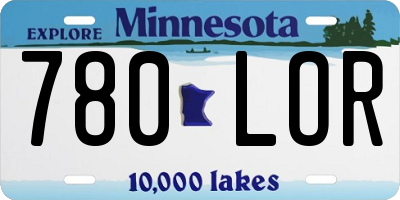 MN license plate 780LOR