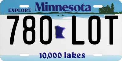 MN license plate 780LOT