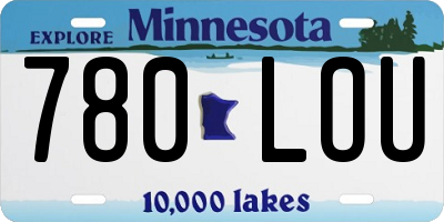MN license plate 780LOU