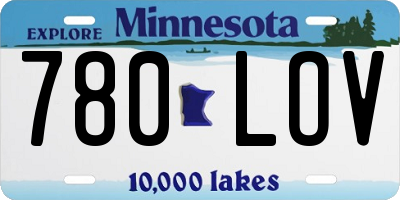 MN license plate 780LOV