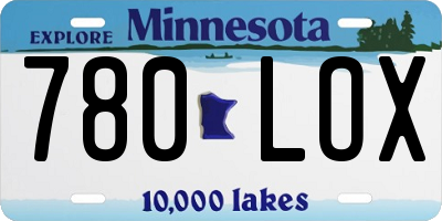 MN license plate 780LOX