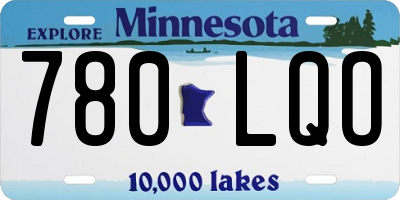 MN license plate 780LQO