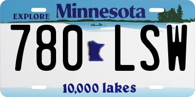 MN license plate 780LSW