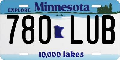 MN license plate 780LUB