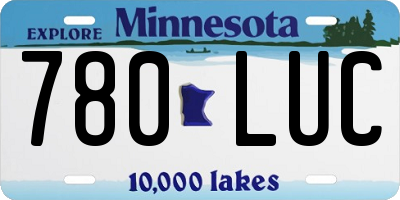 MN license plate 780LUC