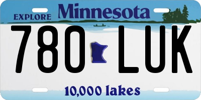 MN license plate 780LUK