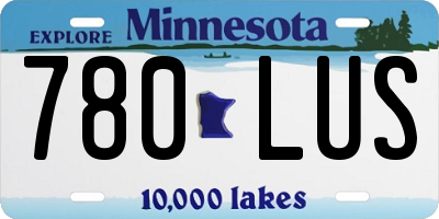 MN license plate 780LUS