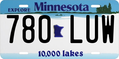 MN license plate 780LUW