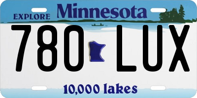 MN license plate 780LUX