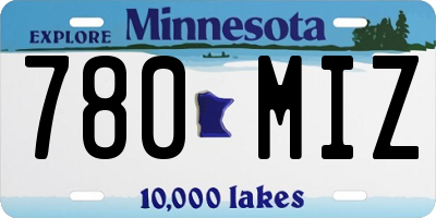 MN license plate 780MIZ
