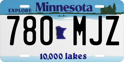MN license plate 780MJZ