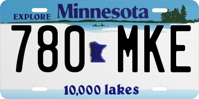 MN license plate 780MKE