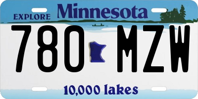 MN license plate 780MZW