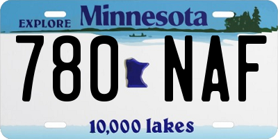 MN license plate 780NAF