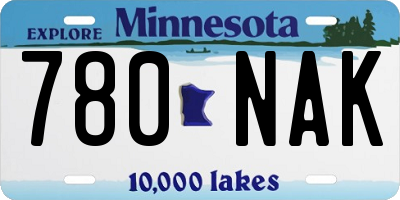 MN license plate 780NAK