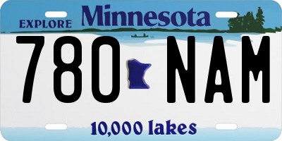MN license plate 780NAM
