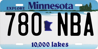 MN license plate 780NBA