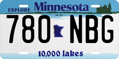 MN license plate 780NBG