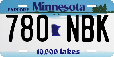 MN license plate 780NBK