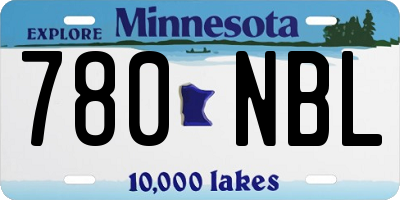 MN license plate 780NBL