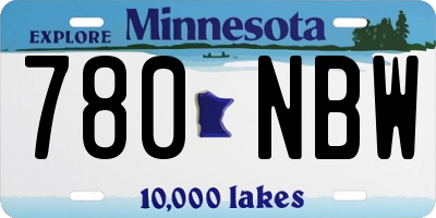 MN license plate 780NBW