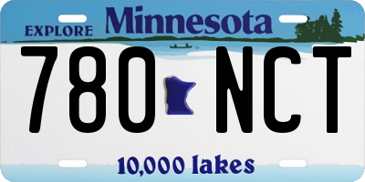 MN license plate 780NCT