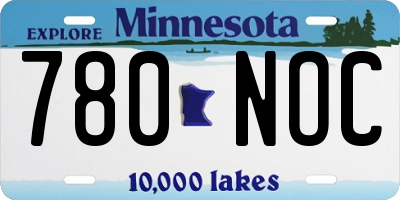 MN license plate 780NOC