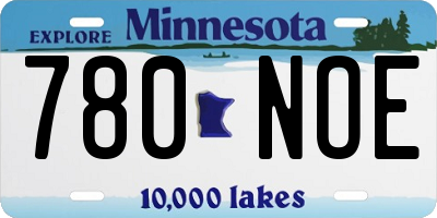 MN license plate 780NOE