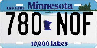 MN license plate 780NOF