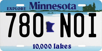 MN license plate 780NOI