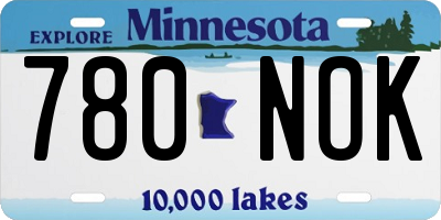 MN license plate 780NOK