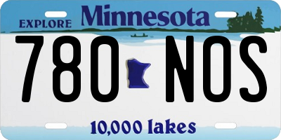 MN license plate 780NOS