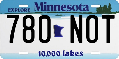 MN license plate 780NOT