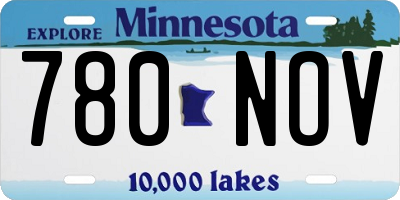 MN license plate 780NOV
