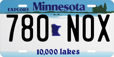 MN license plate 780NOX