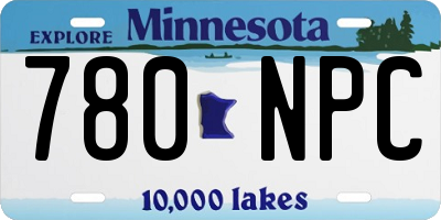 MN license plate 780NPC