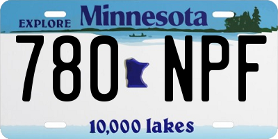 MN license plate 780NPF