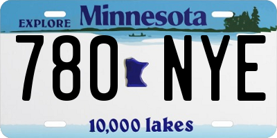 MN license plate 780NYE