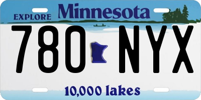 MN license plate 780NYX